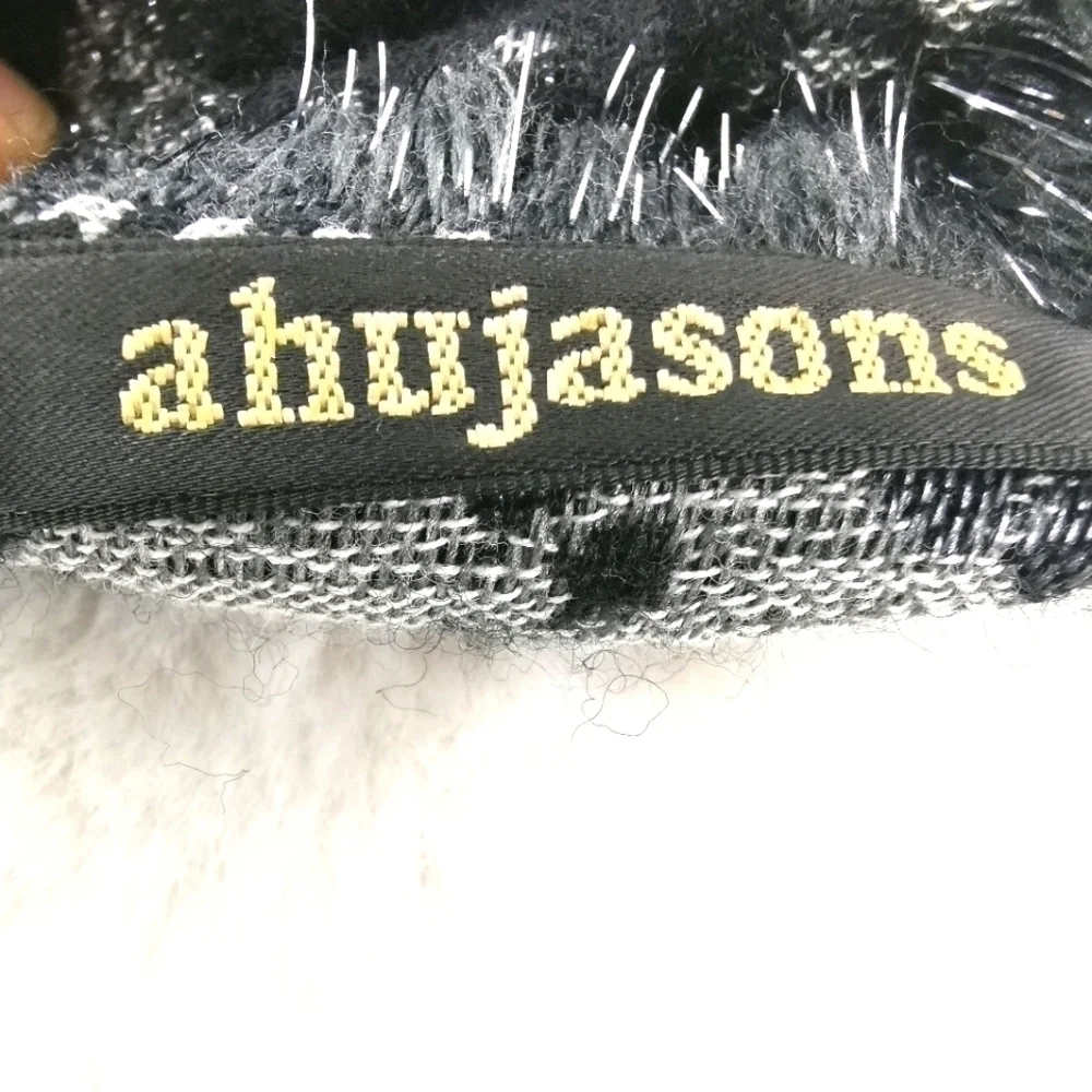 Ahujasons India Women’s O/S Black Gray Scarf - Picture 3 of 9